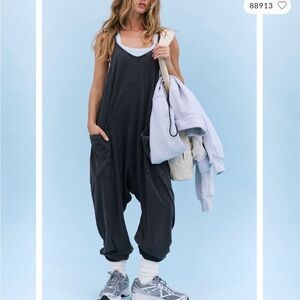 Free People Hot Shot Onesie. Color is Washed Black. Size Medium